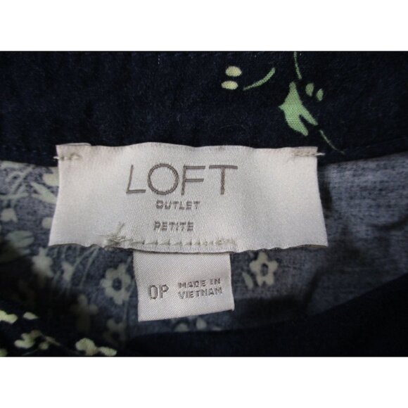 Loft Outlet Petite Floral Button-Front Dress with waist tie size 0P - Picture 3 of 9